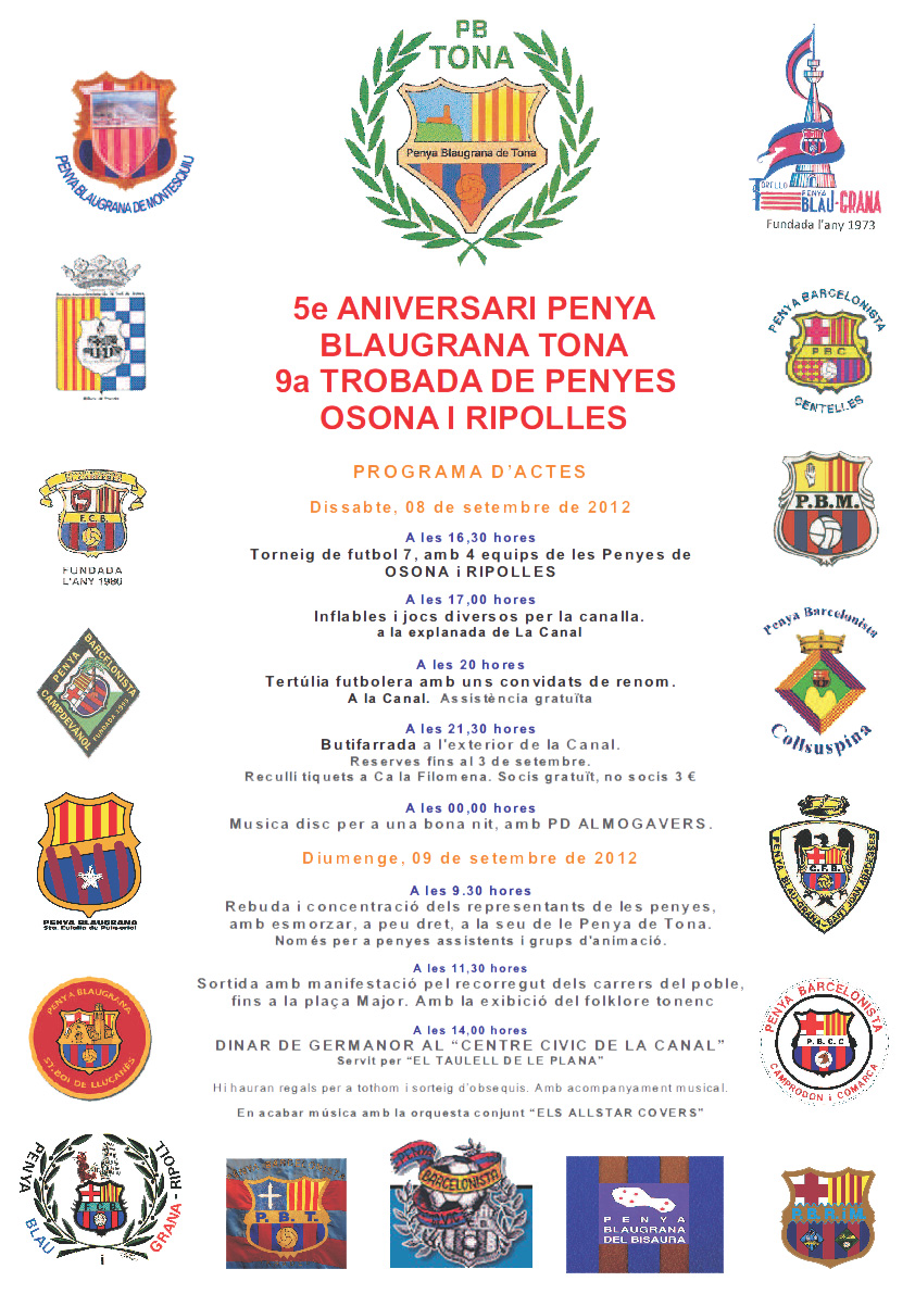 5è Aniversari Penya Blaugrana de Tona